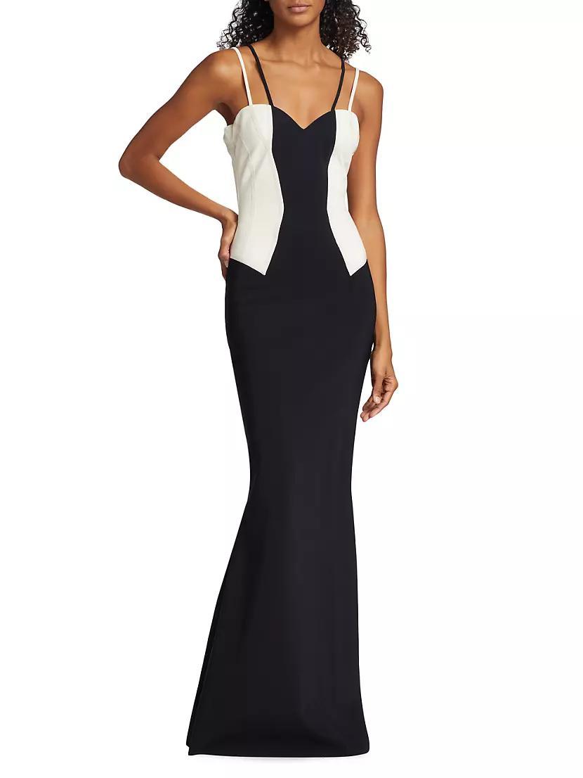 Roro Bi-Colored Jersey Gown Product Image