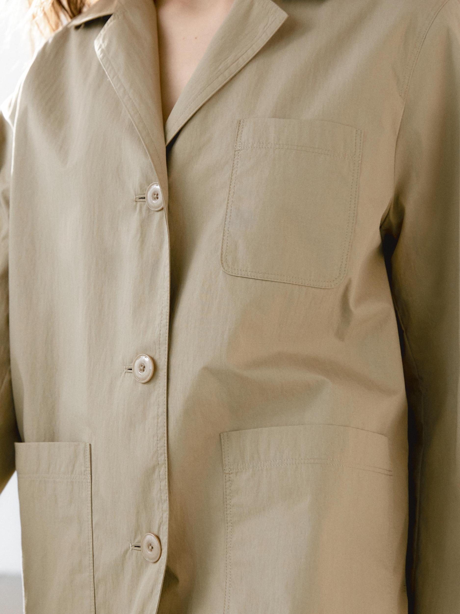 Cotton blend blazer with pockets Product Image