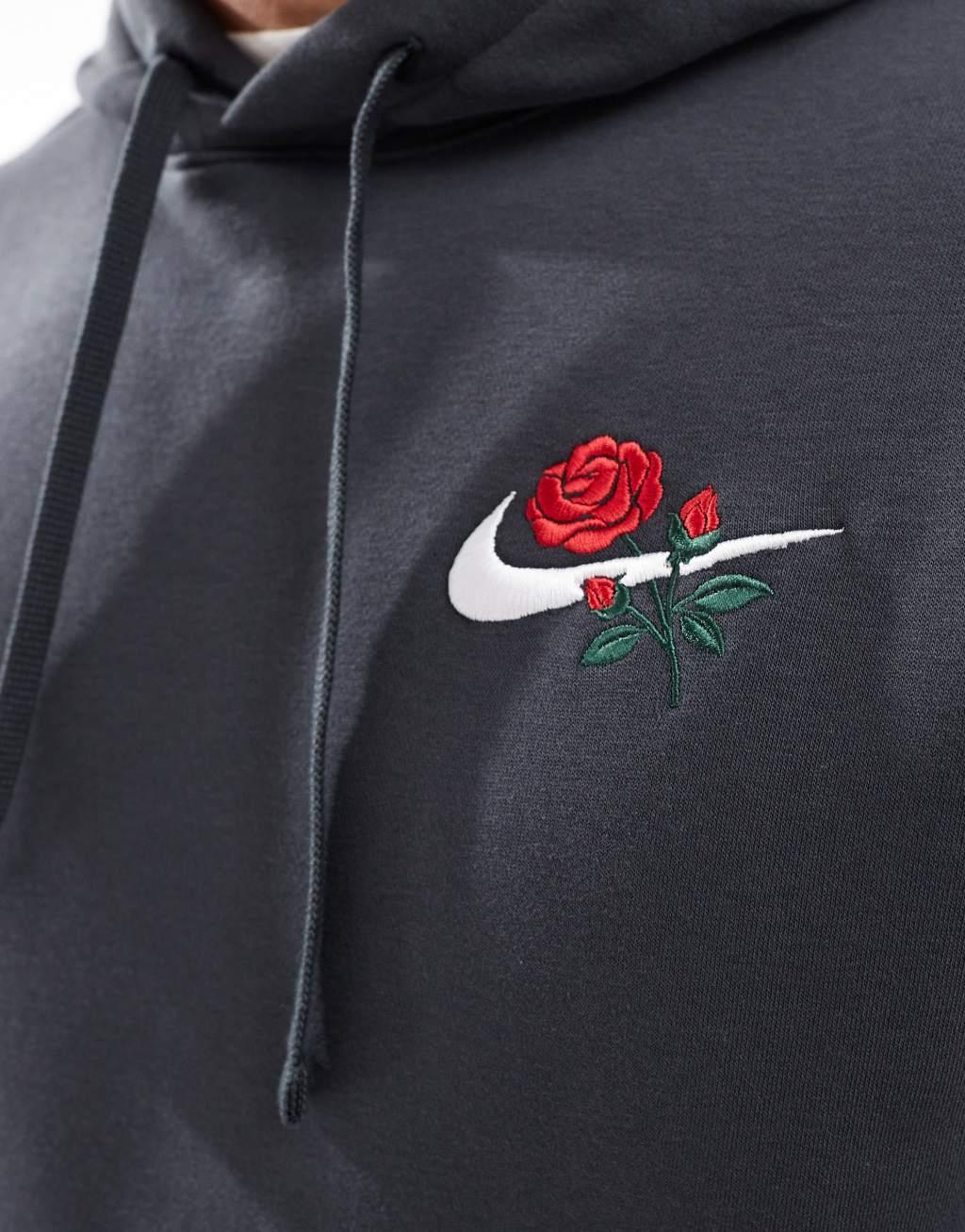 Nike Rose Swoosh logo hoodie in black Product Image