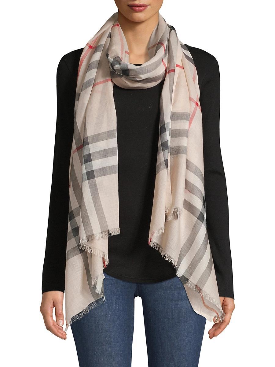 Womens Giant Check Gauze Scarf Product Image