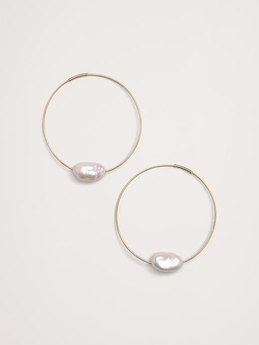 Telaio Baroque Pearl Hoop Earrings by Aureus + Argent Product Image