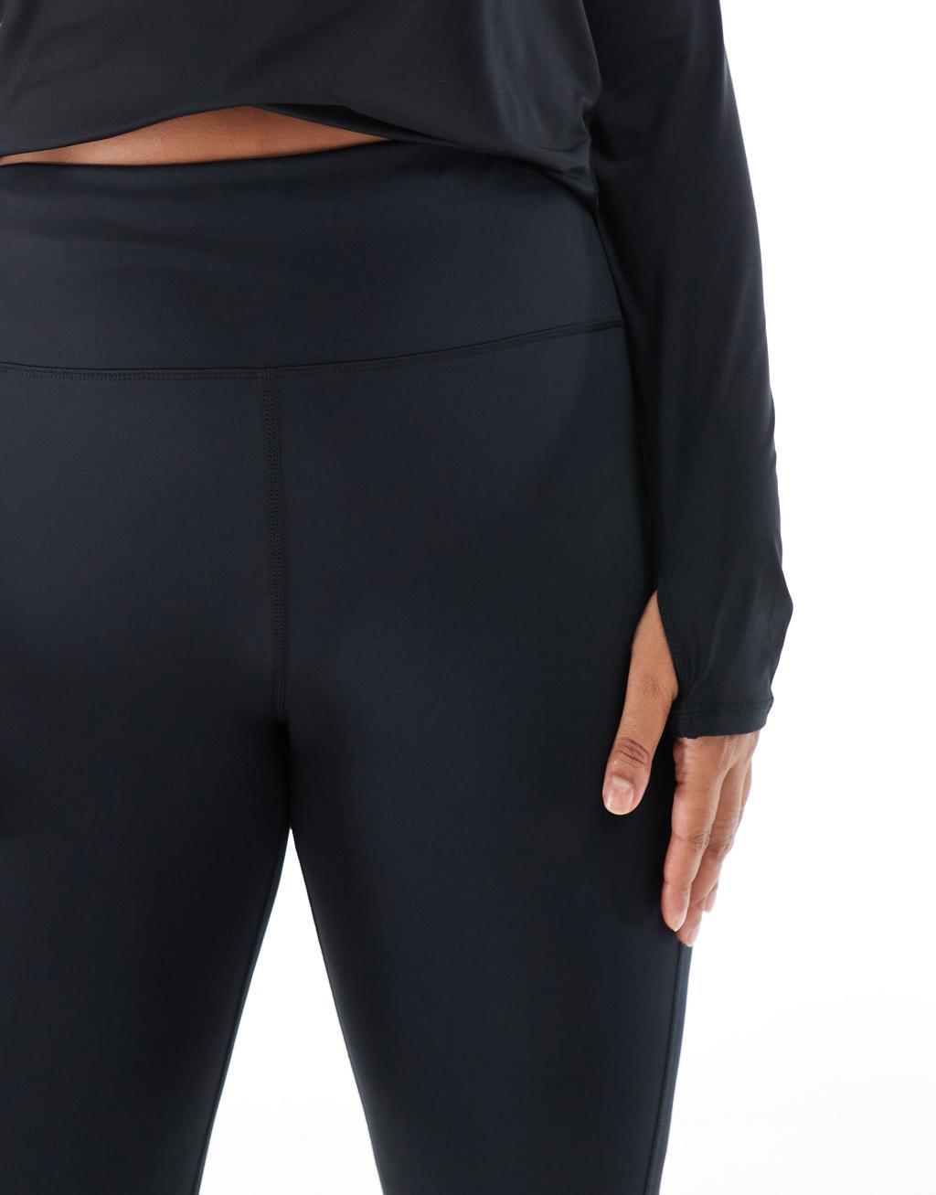 4505 Curve Icon running tie waist gym leggings with phone pocket in black  Product Image
