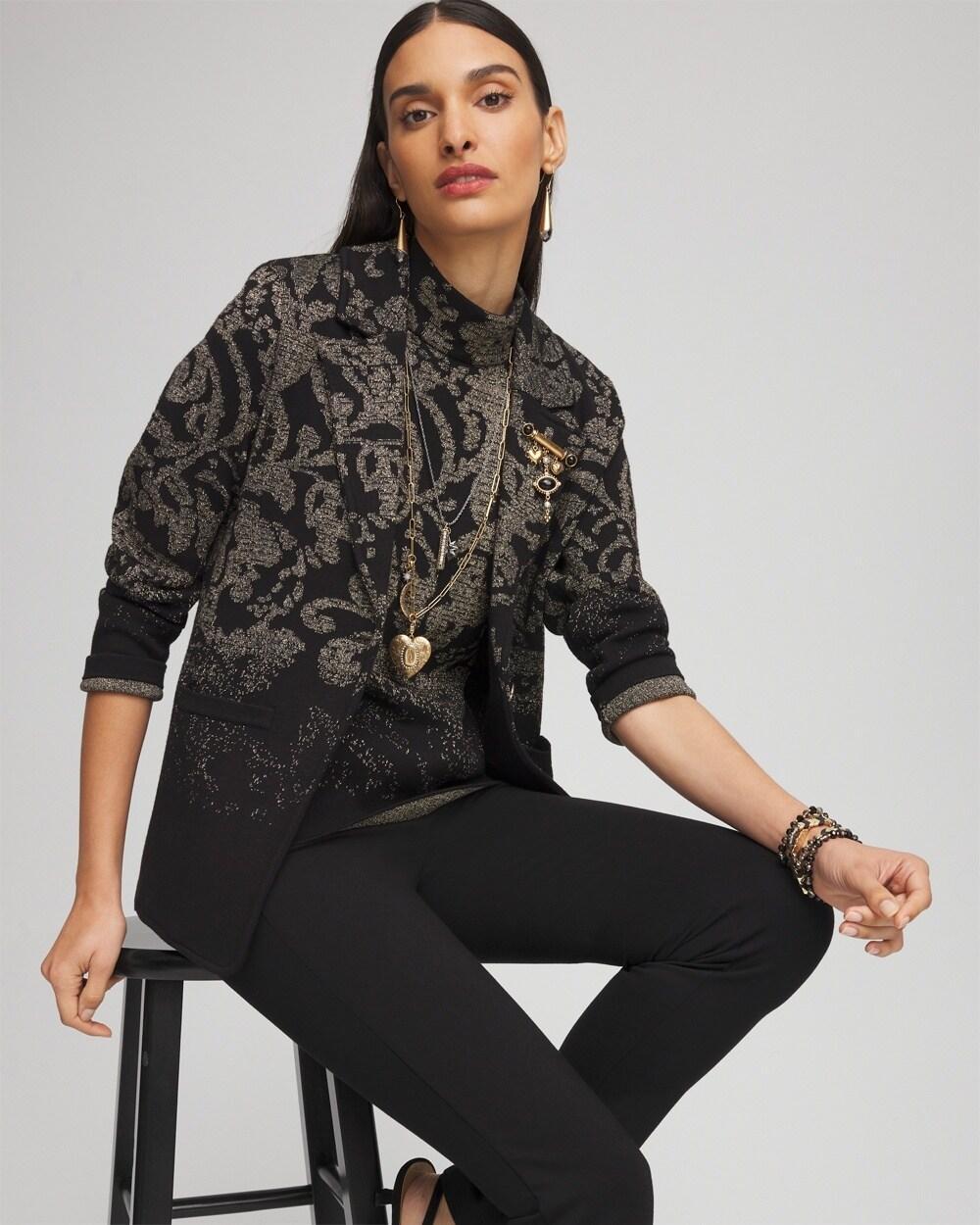 Metallic Jacquard Sweater Blazer Product Image