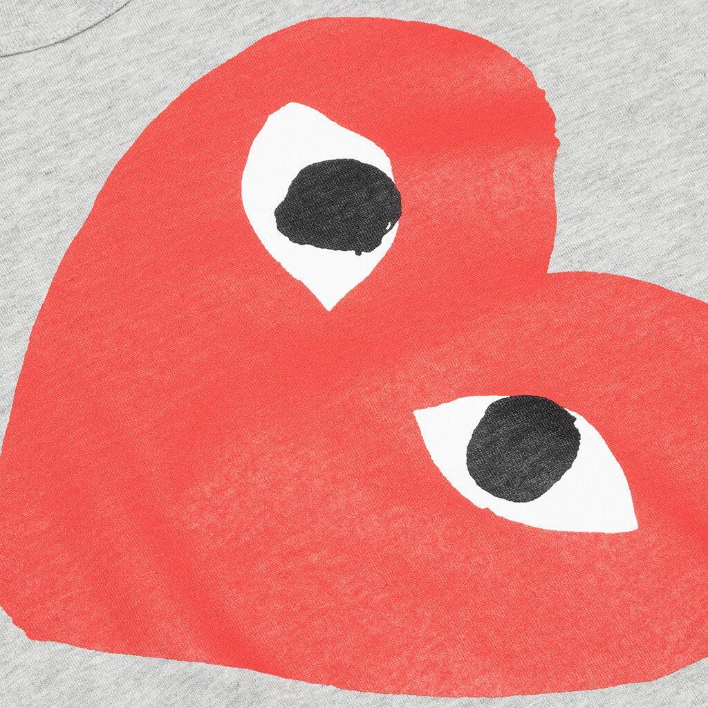 Red Sideways Heart Tee - Grey Male Product Image