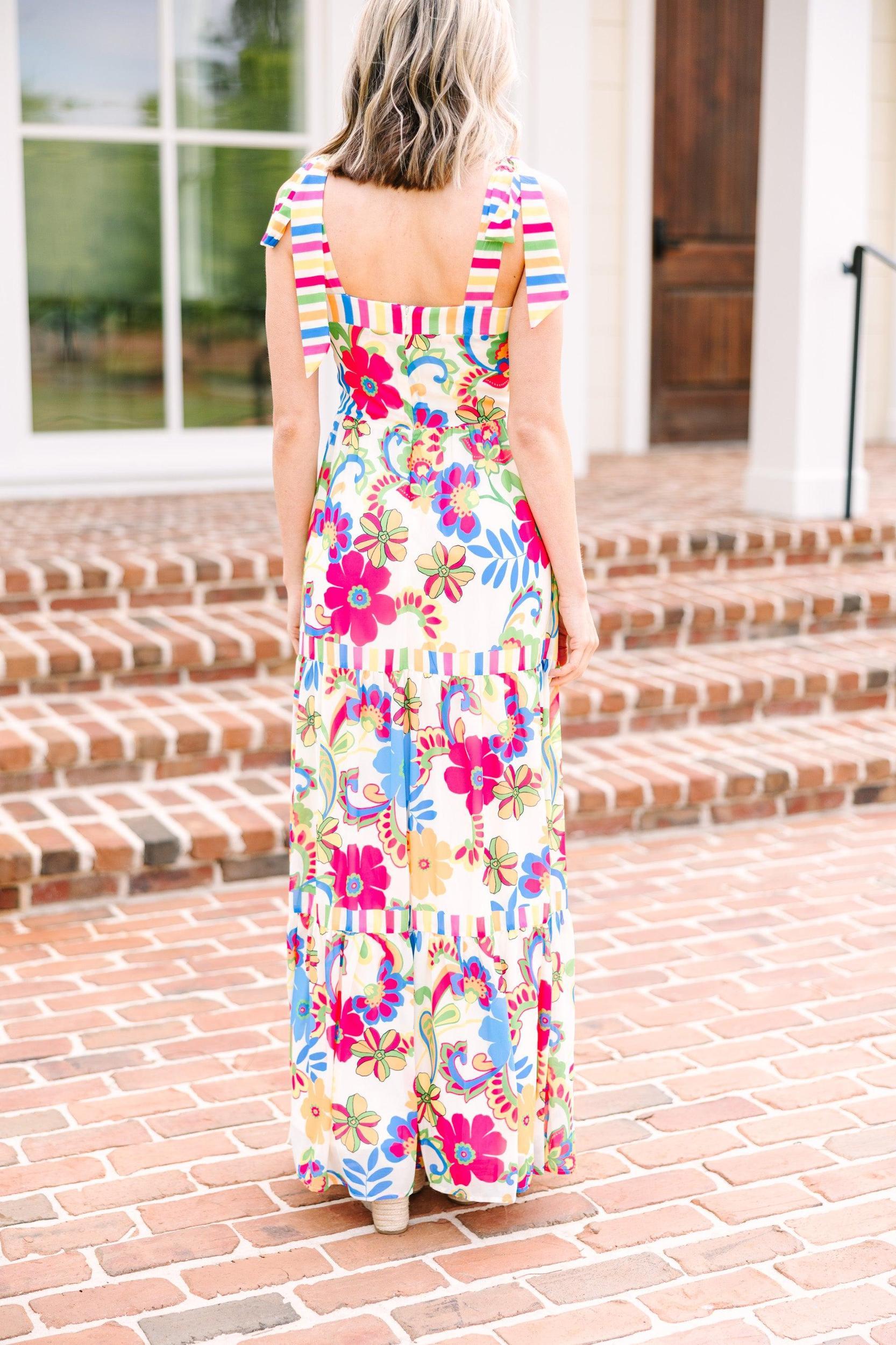 Stand Out Ivory White Floral Maxi Dress Female Product Image