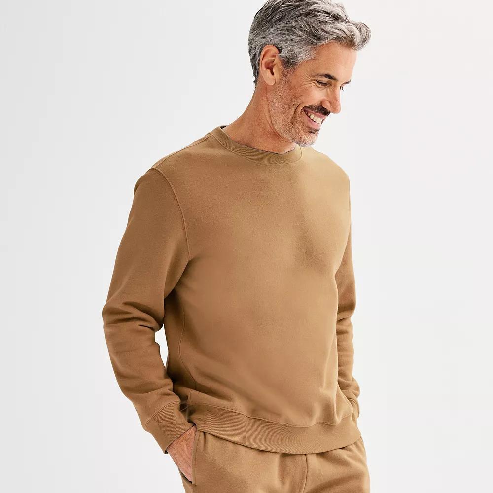 Men's Tek Gear® Ultra Soft Fleece Crew Sweatshirt, Size: XS, Rocky Brown Product Image