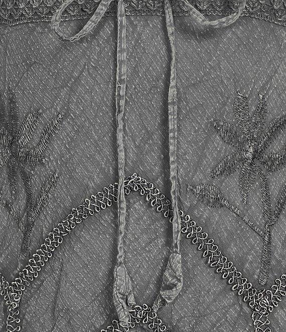 Scully Spaghetti Strap Front Tie Embroidered Midi Dress Product Image