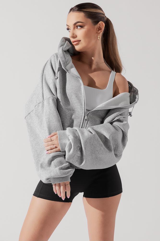 Zip Cloud Hoodie - Heather Grey Product Image