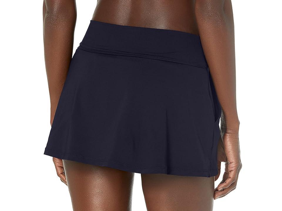 Nautica Midrise Core Solid Wide Waistband Swim Skirt (Deep Sea ) Women's Swimwear Product Image