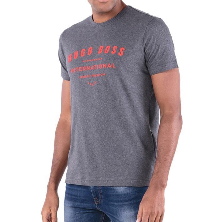 HUGO BOSS Logo Short-sleeved T-shirt In Gray Product Image