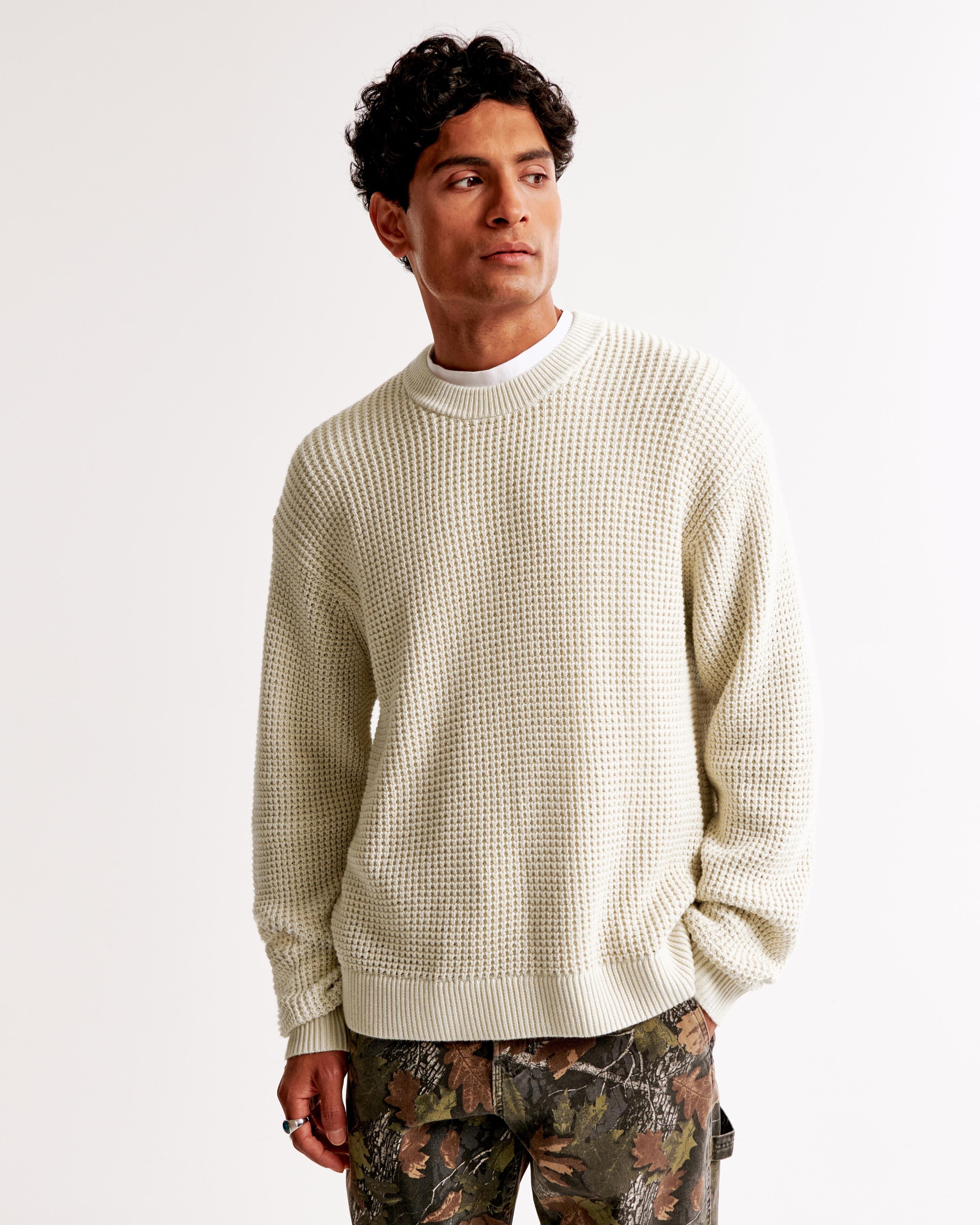 Oversized Waffle Crew Sweater Product Image