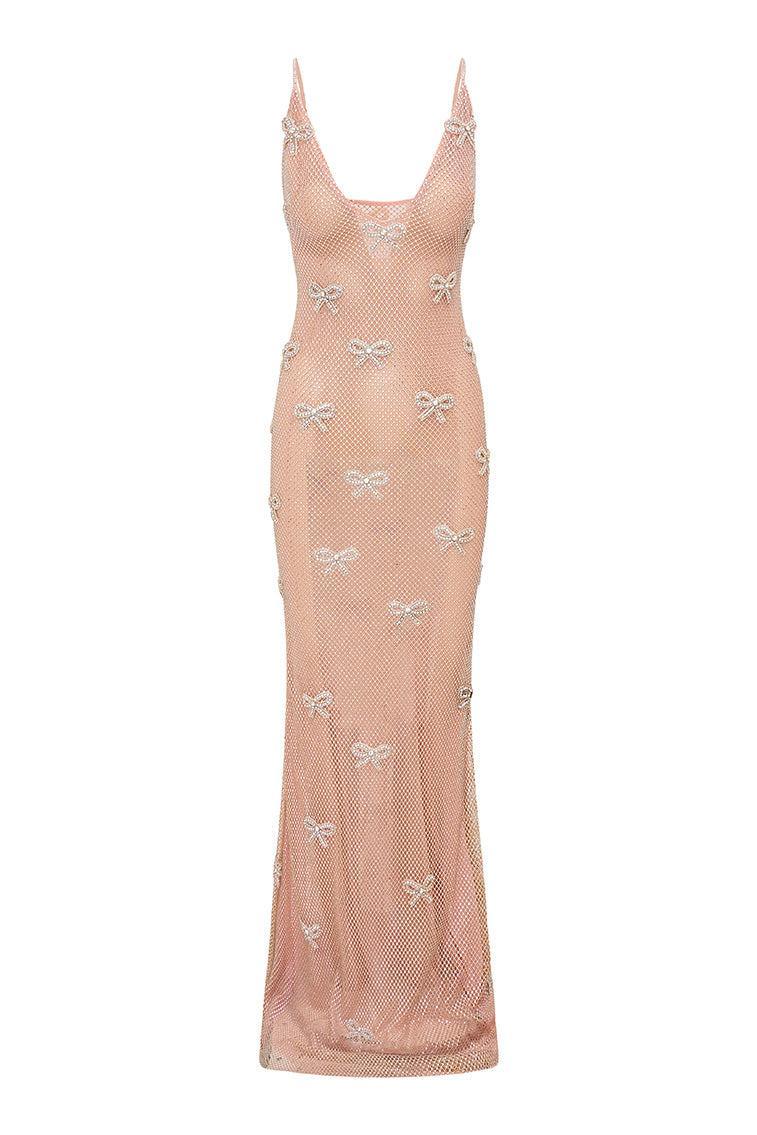 Berisa Sheer Rhinestone-Embroidered Gown Product Image