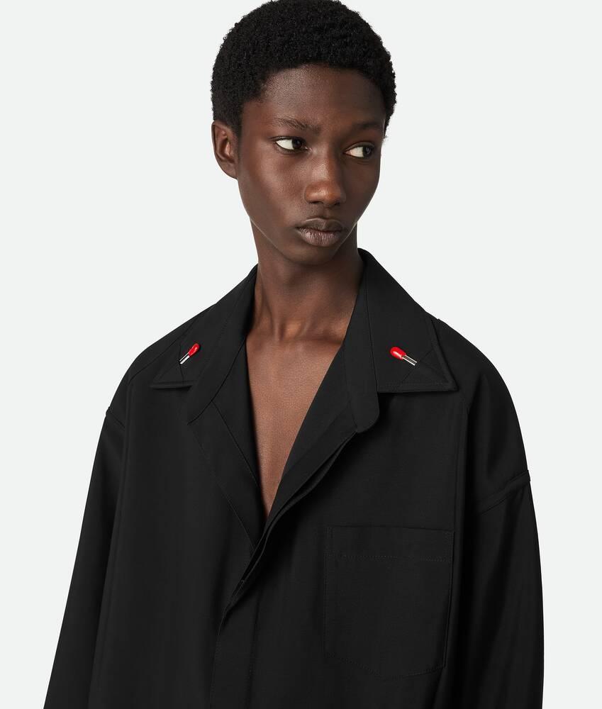 Men's Light Wool Shirt in Black Product Image