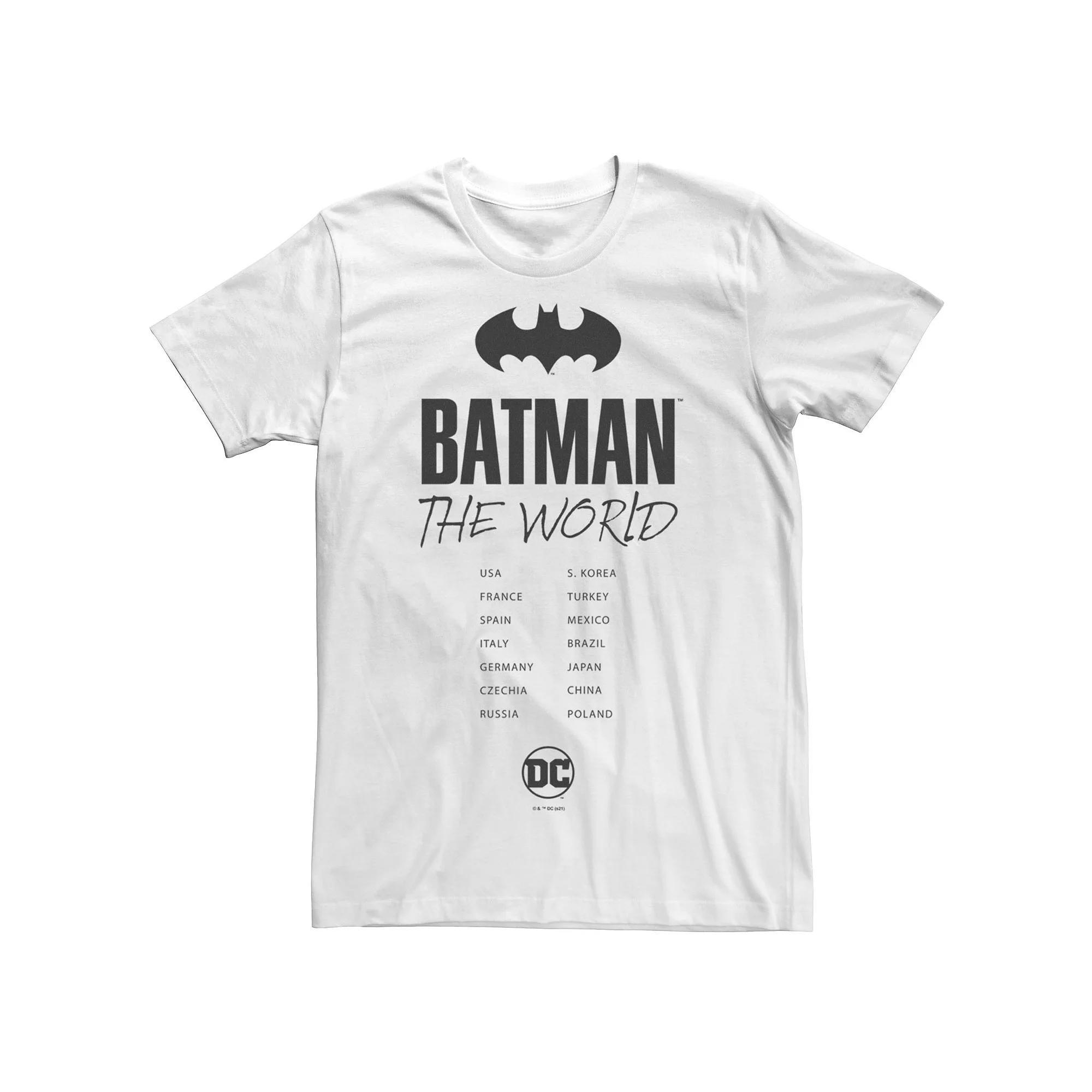 Men's Batman: The World White Bat Logo Stamp Tee, Boy's,  Product Image