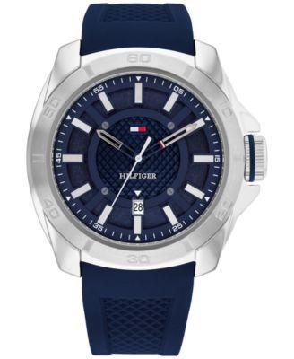 Tommy Hilfiger Mens Quartz Blue Silicone Watch 46mm Product Image