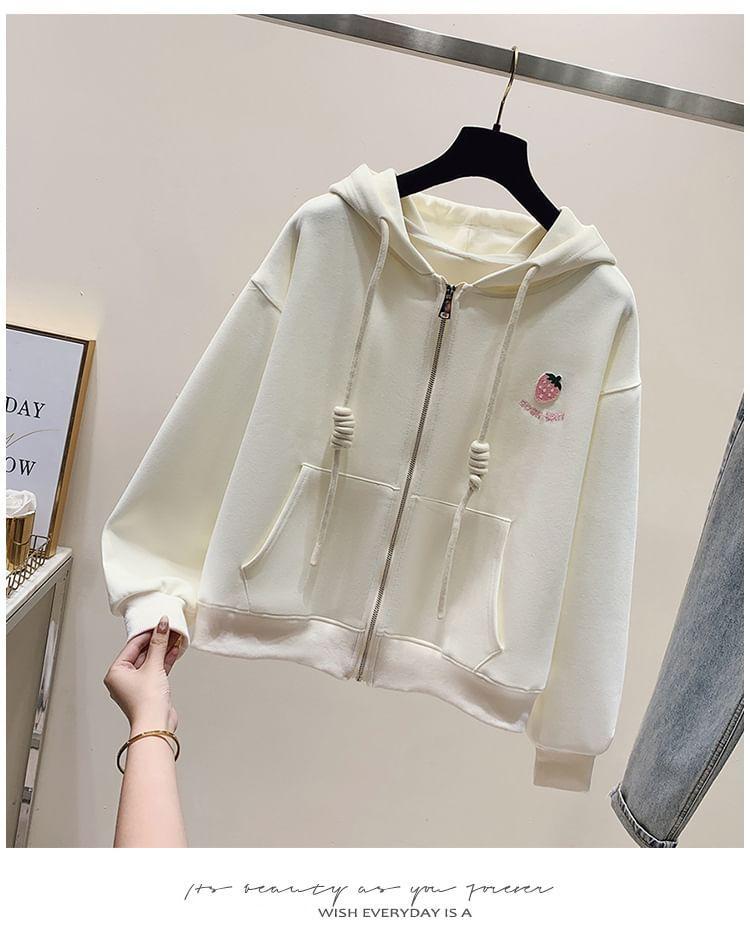 Fruit Applique Zip-Up Hoodie Product Image