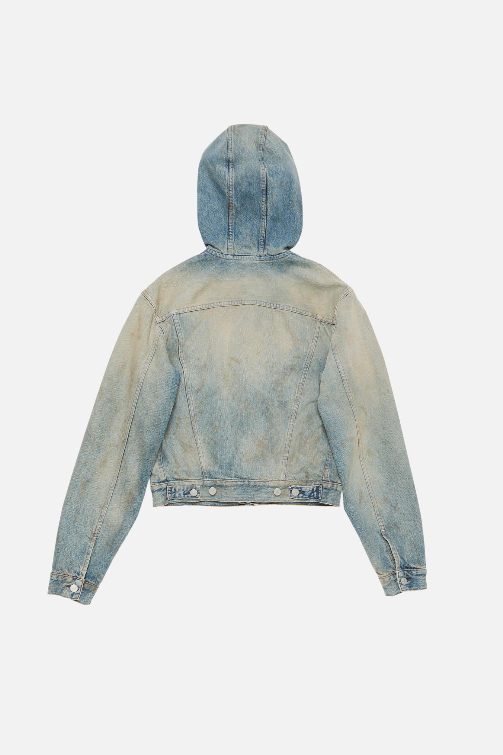 Denim jacket with hood Product Image