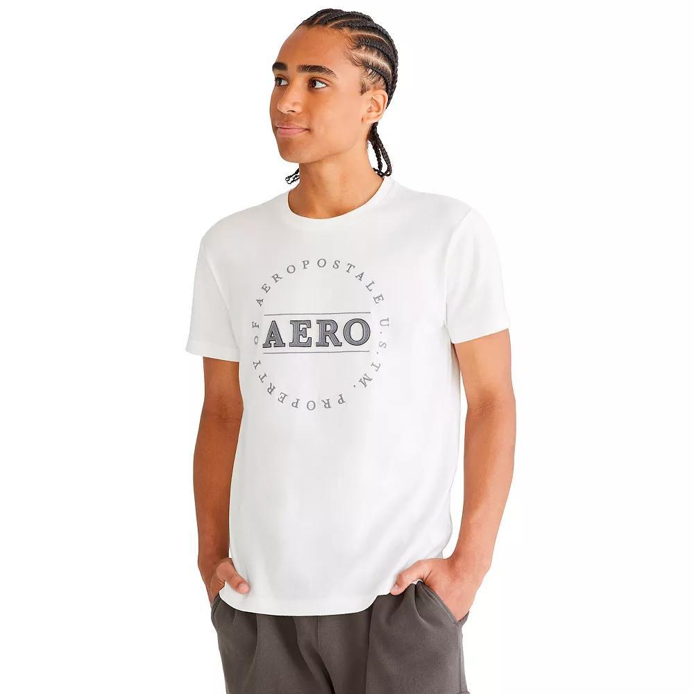 Men's Aeropostale Short Sleeve Logo Tee, Size: XS, Bleach Product Image