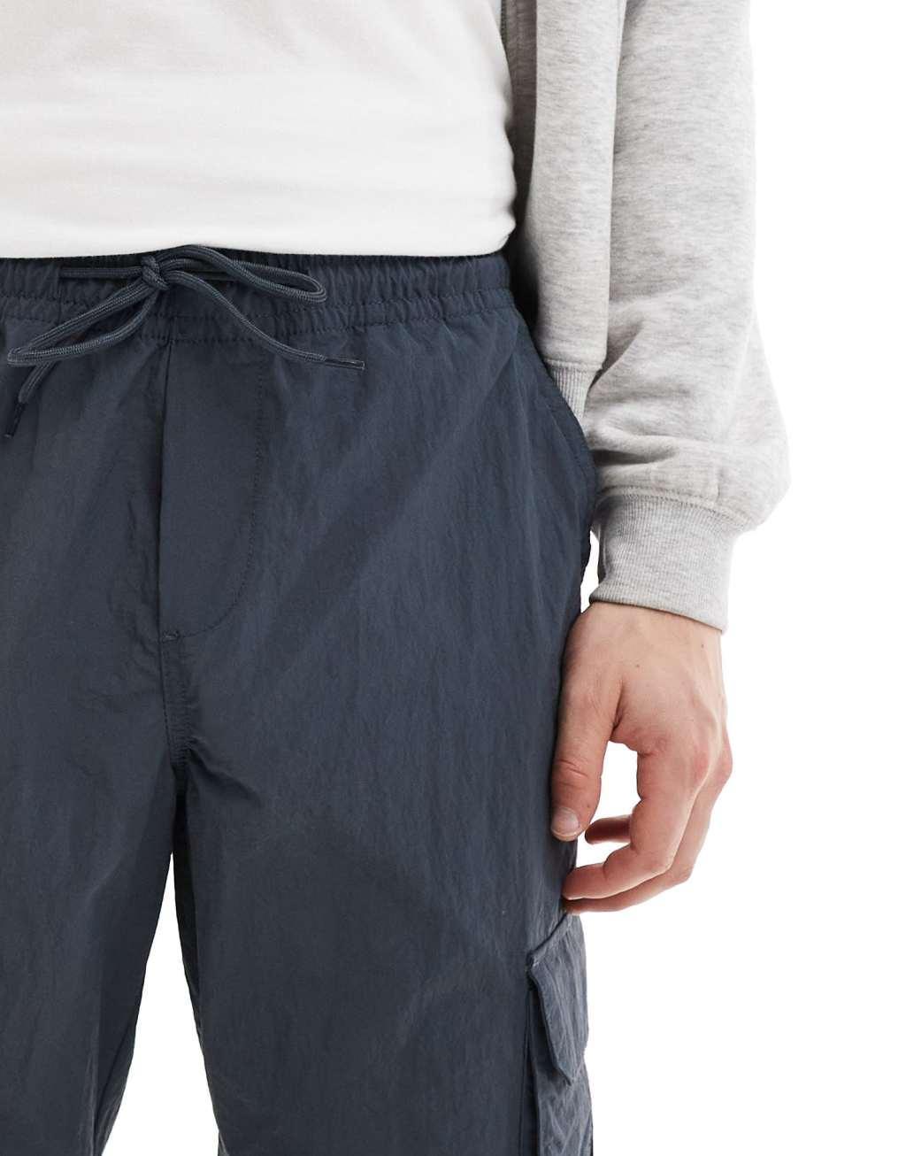 Jack & Jones tech cuffed cargo pants in dark gray  Product Image