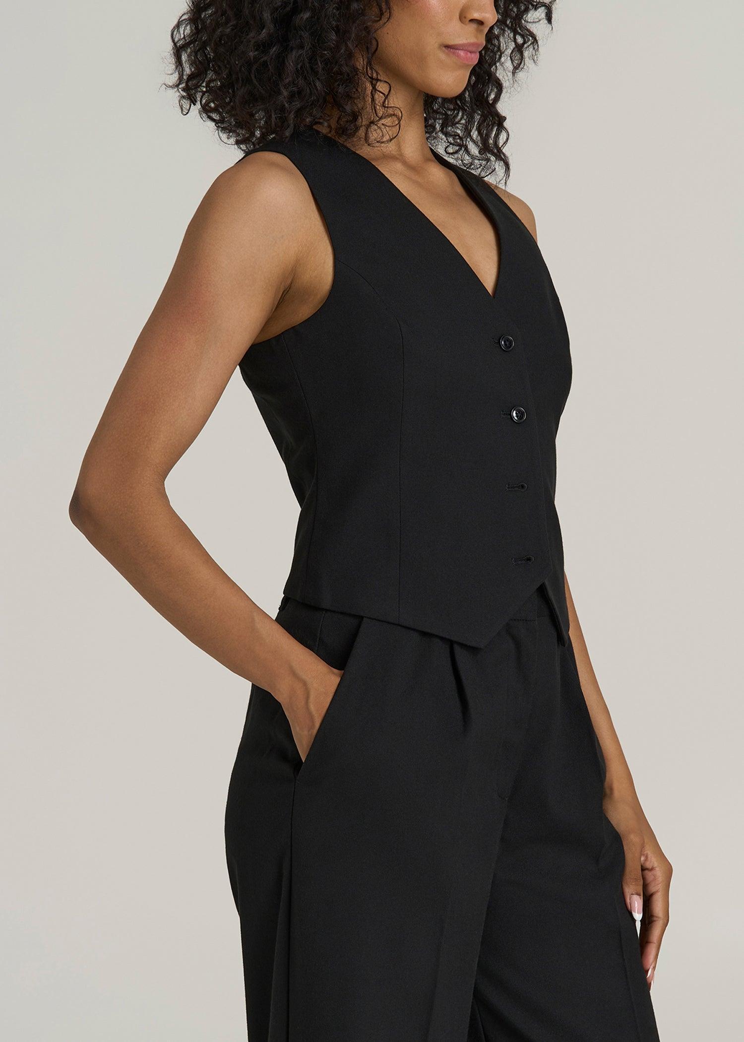 Tailored Tall Women's Vest in Black Product Image