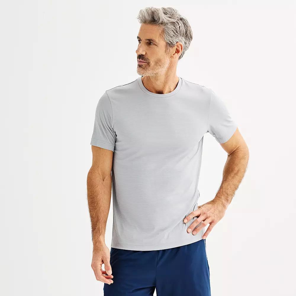 Men's Tek Gear® Dry Tek Tee, Size: Medium, Silver Spring Grid Product Image