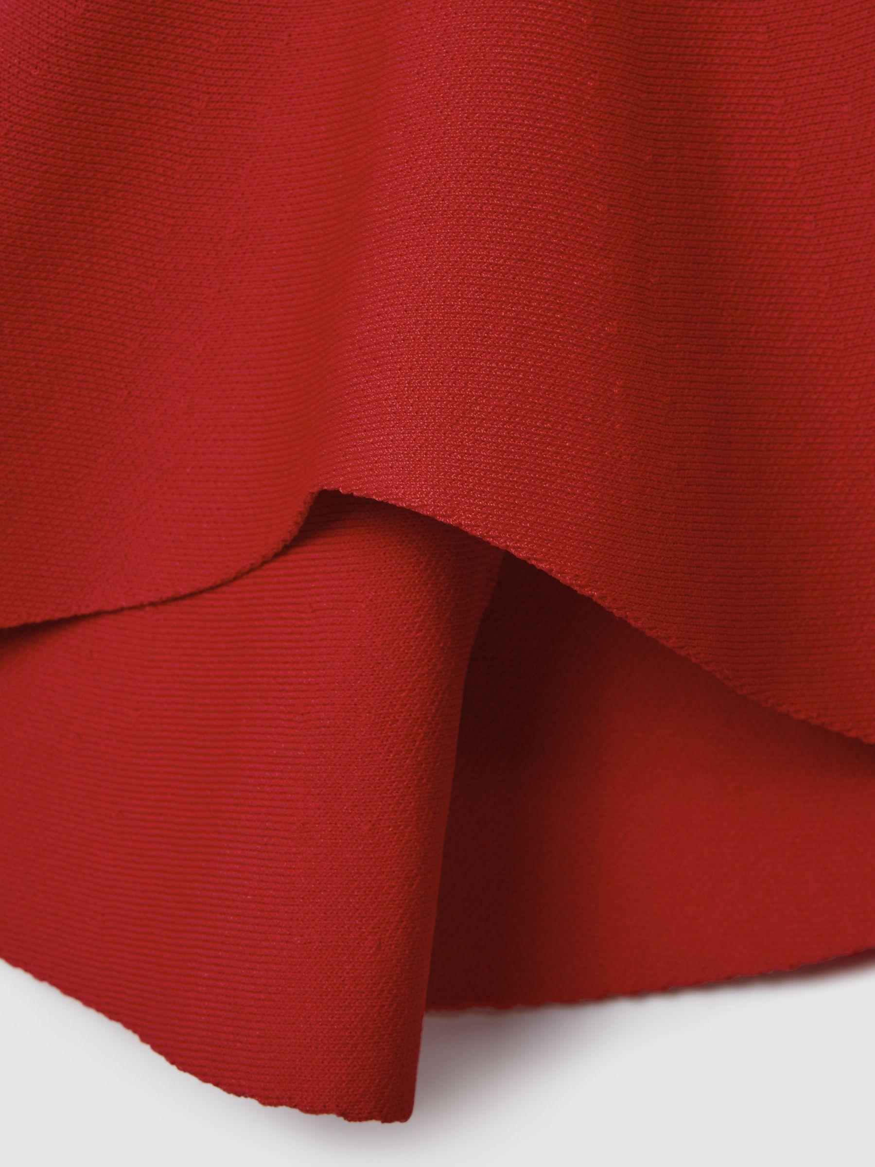 Florere Fitted Fluted Cuff Midi Dress in Red Product Image