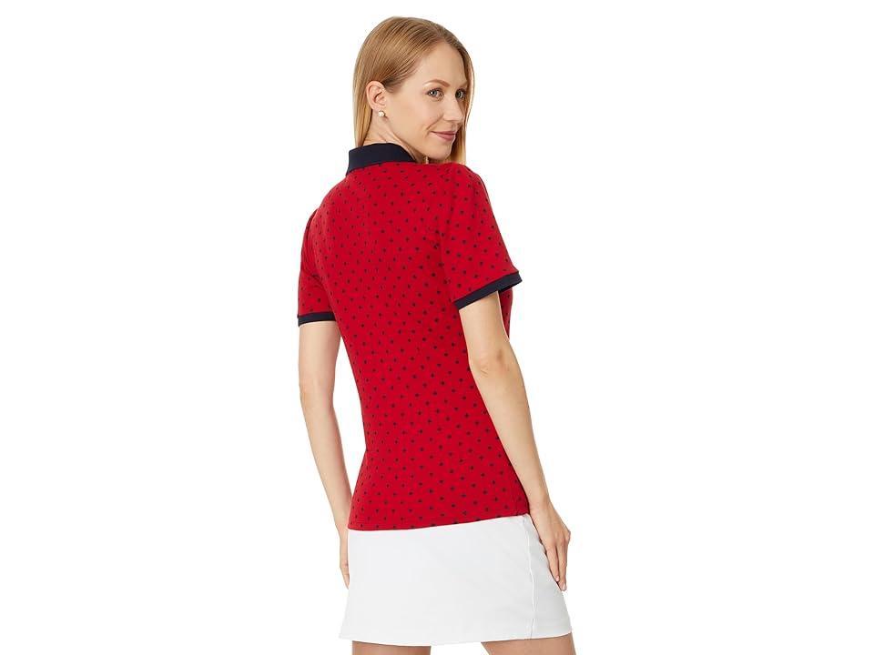 Tommy Hilfiger Puff Sleeve Dot Interlock Polo (Chili ) Women's Clothing Product Image