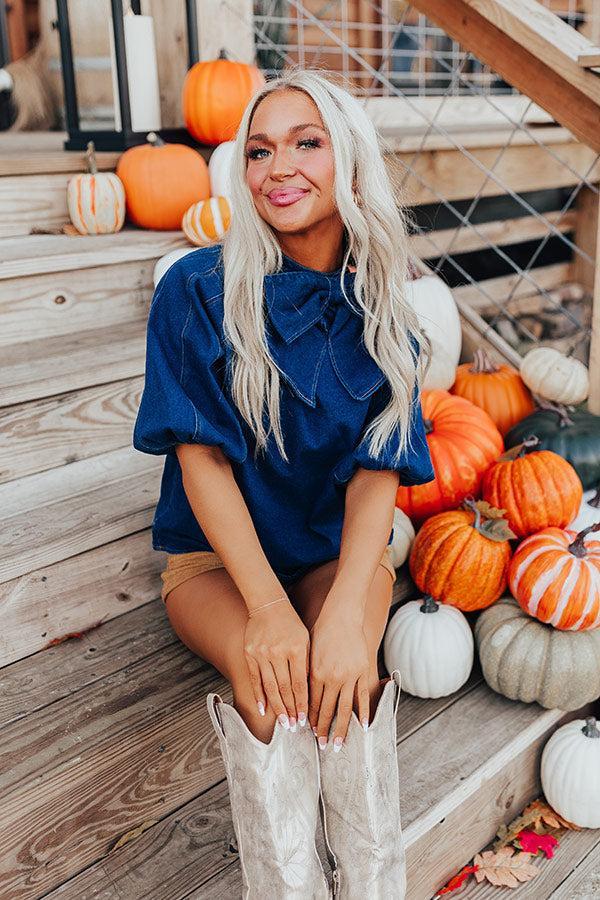 Plane to Portofino Denim Top Product Image