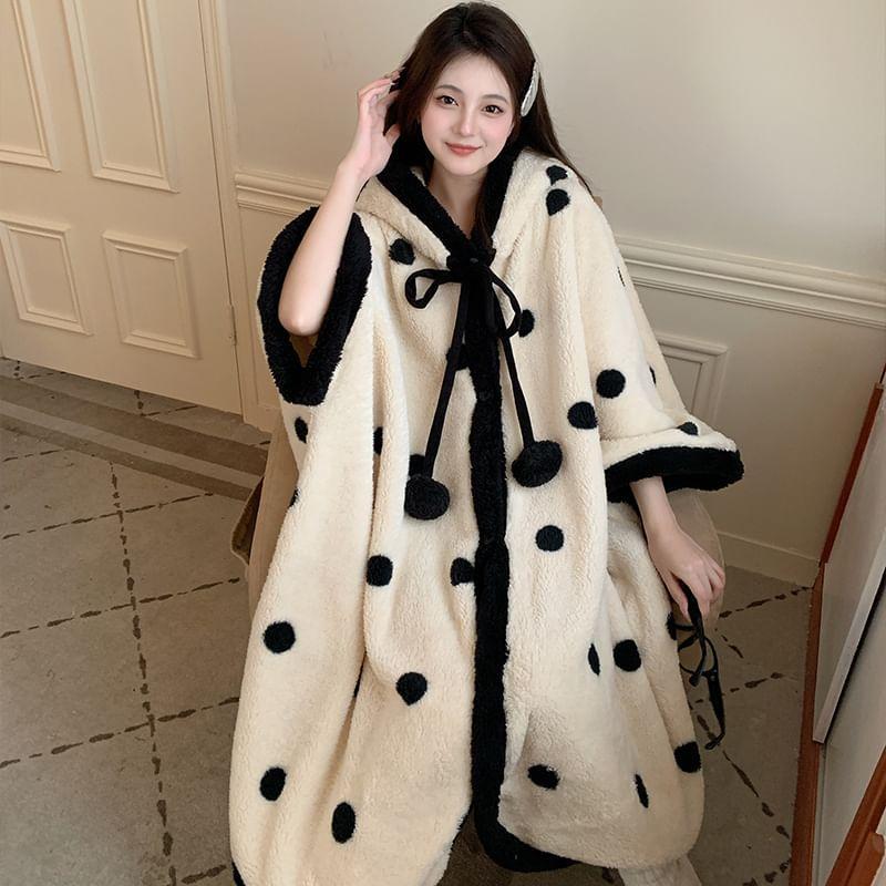 Dotted Flannel Pajama Robe Product Image