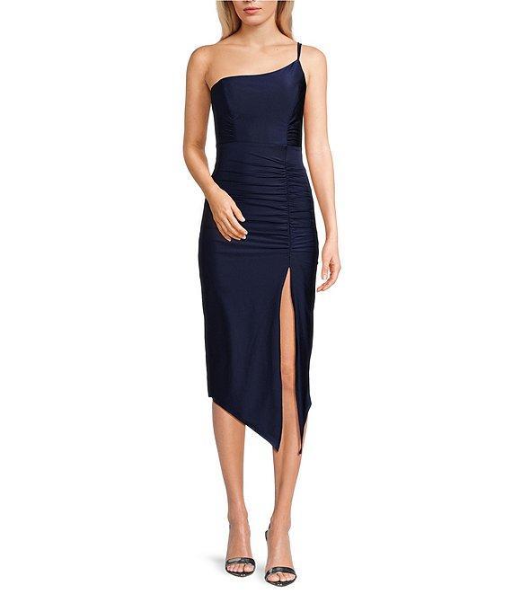 Honey and Rosie Doubled Spaghetti Strap One-Shoulder Asymmetrical Dress Product Image