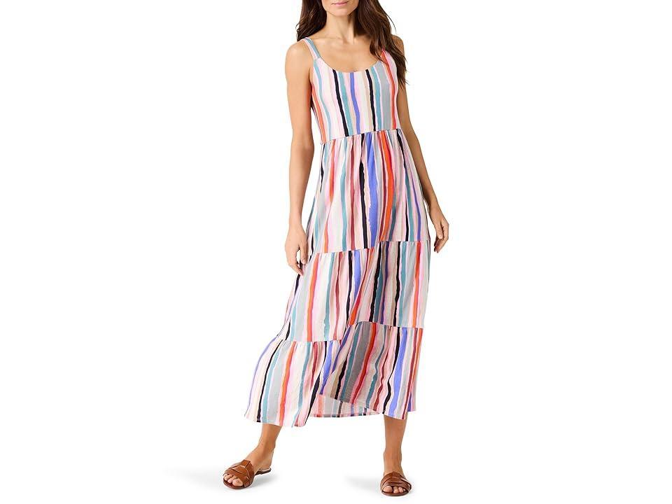 NIC+ZOE Painted Stripes Tiered Maxi Dress Multi) Women's Dress Product Image