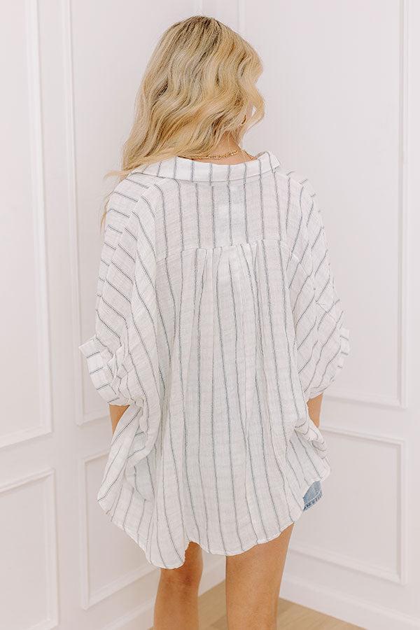 Sea Breeze Oversized Button Up in White Product Image