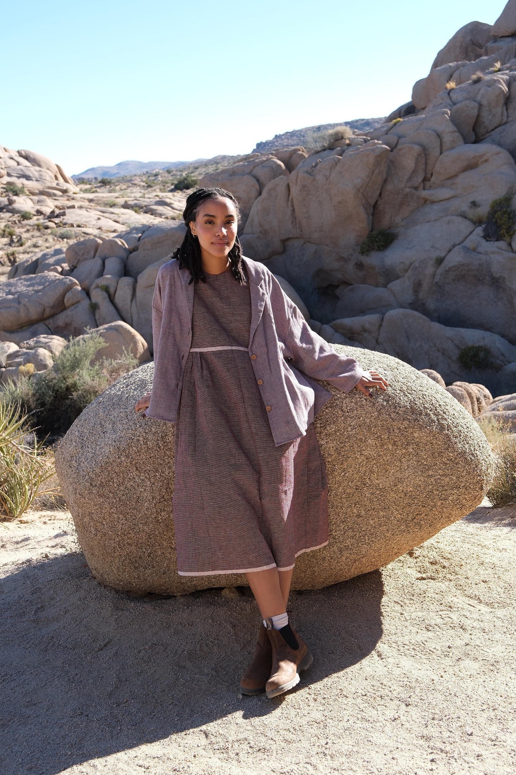 Checkered Midi Dress Product Image