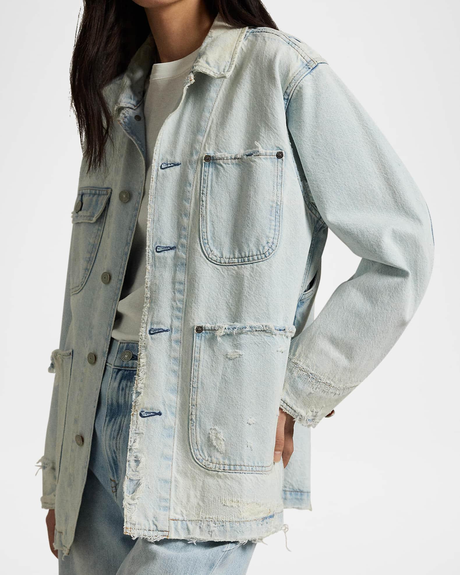 Distressed Denim Utility Jacket Product Image
