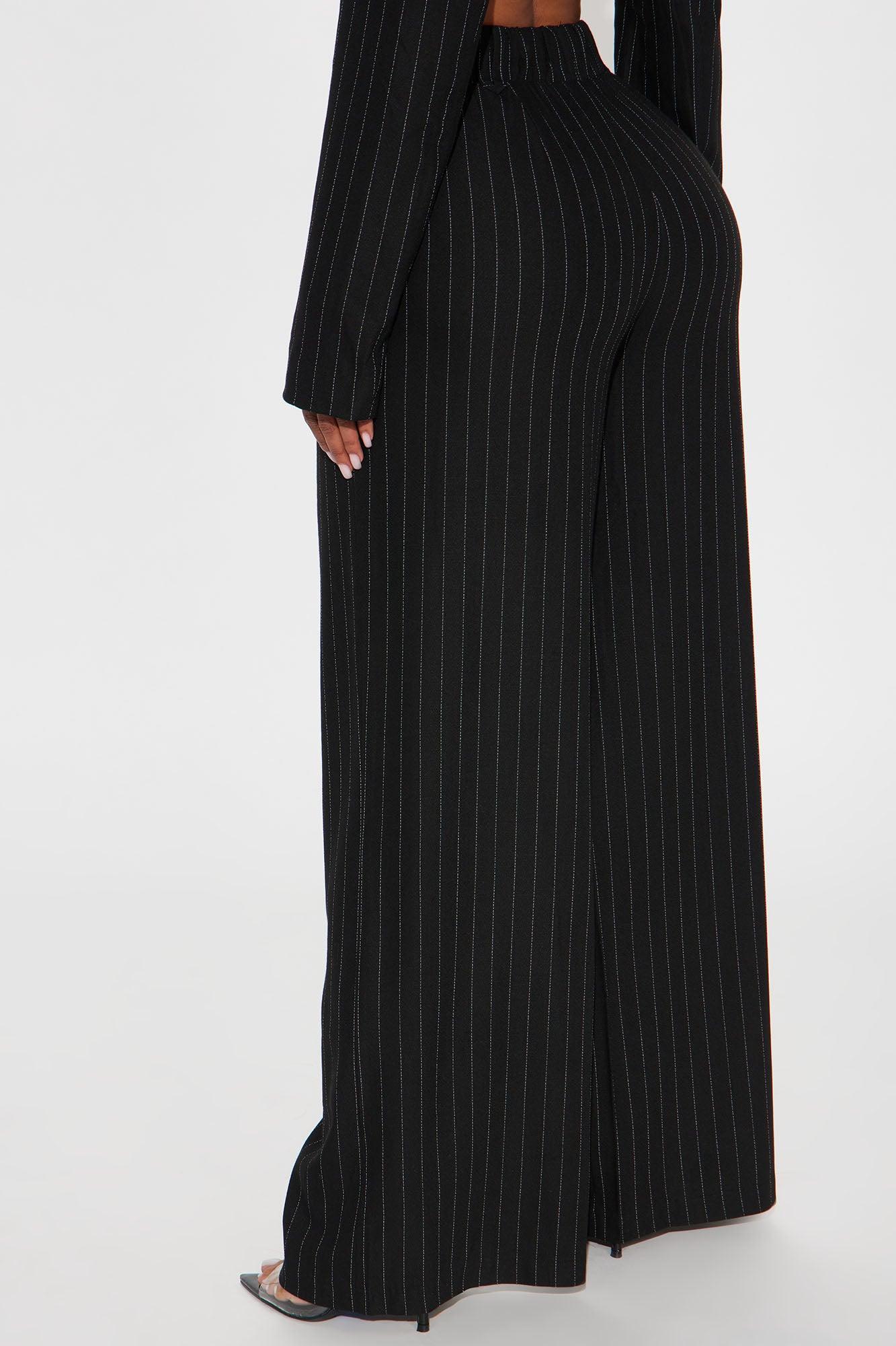 Breakeven Pinstripe Trouser - Black Product Image