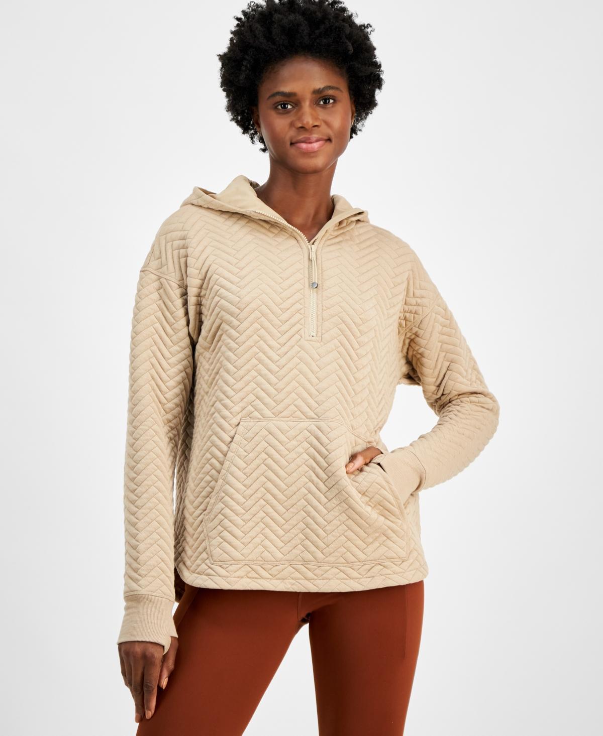 Id Ideology Womens Relaxed Quilted Quarter-Zip Hoodie, Created for Macys Product Image