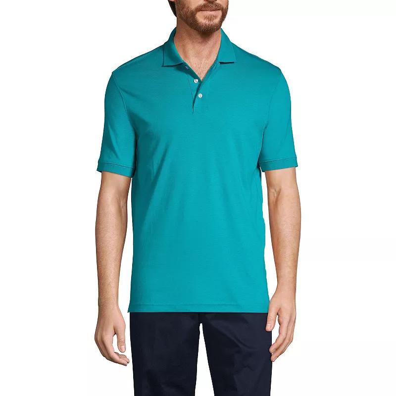 Men's Lands' End Short Sleeve Interlock Polo Shirt, Size: Large, Orange Spice Product Image