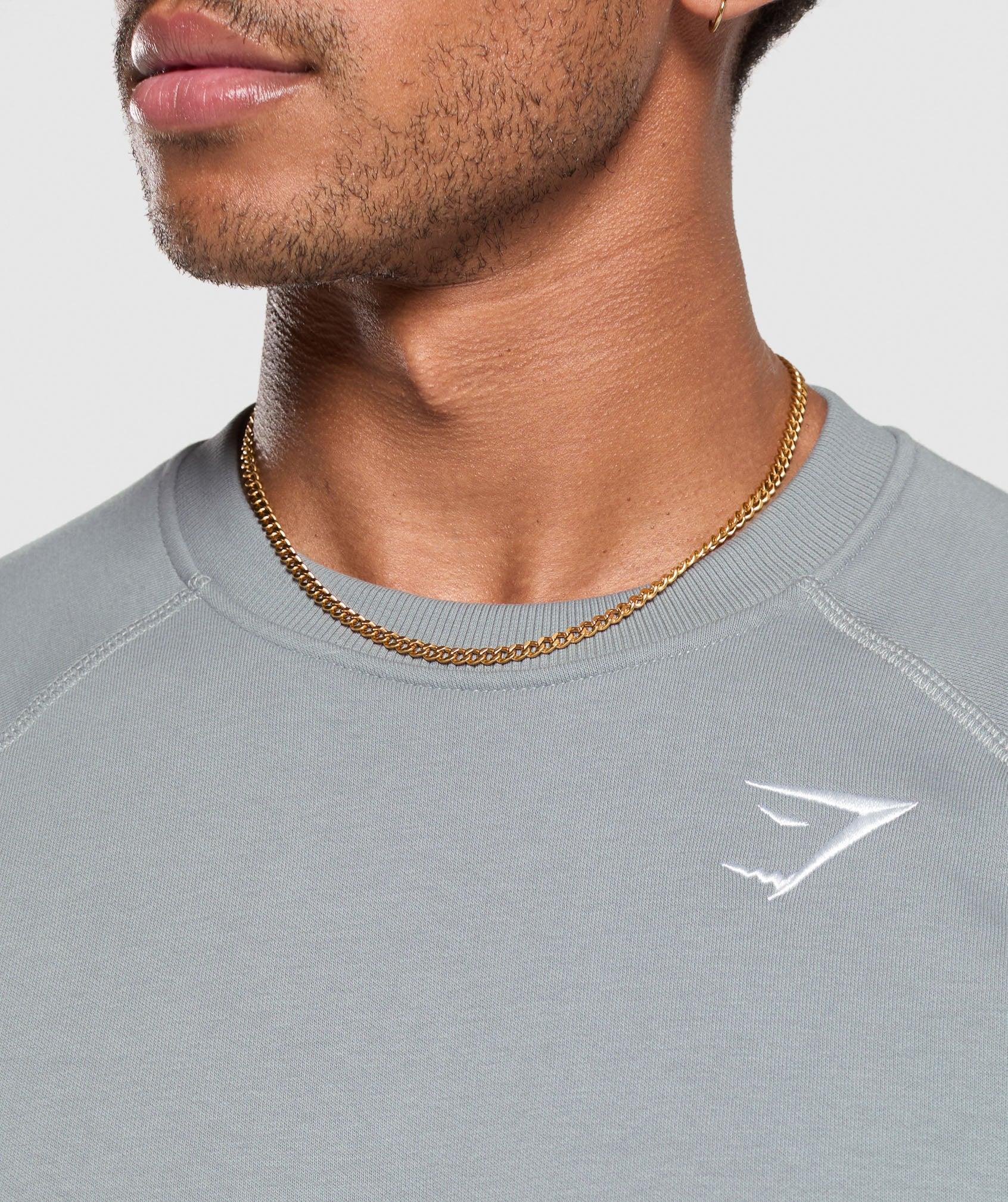 Gymshark Crest Crew - Denim Grey Male Product Image