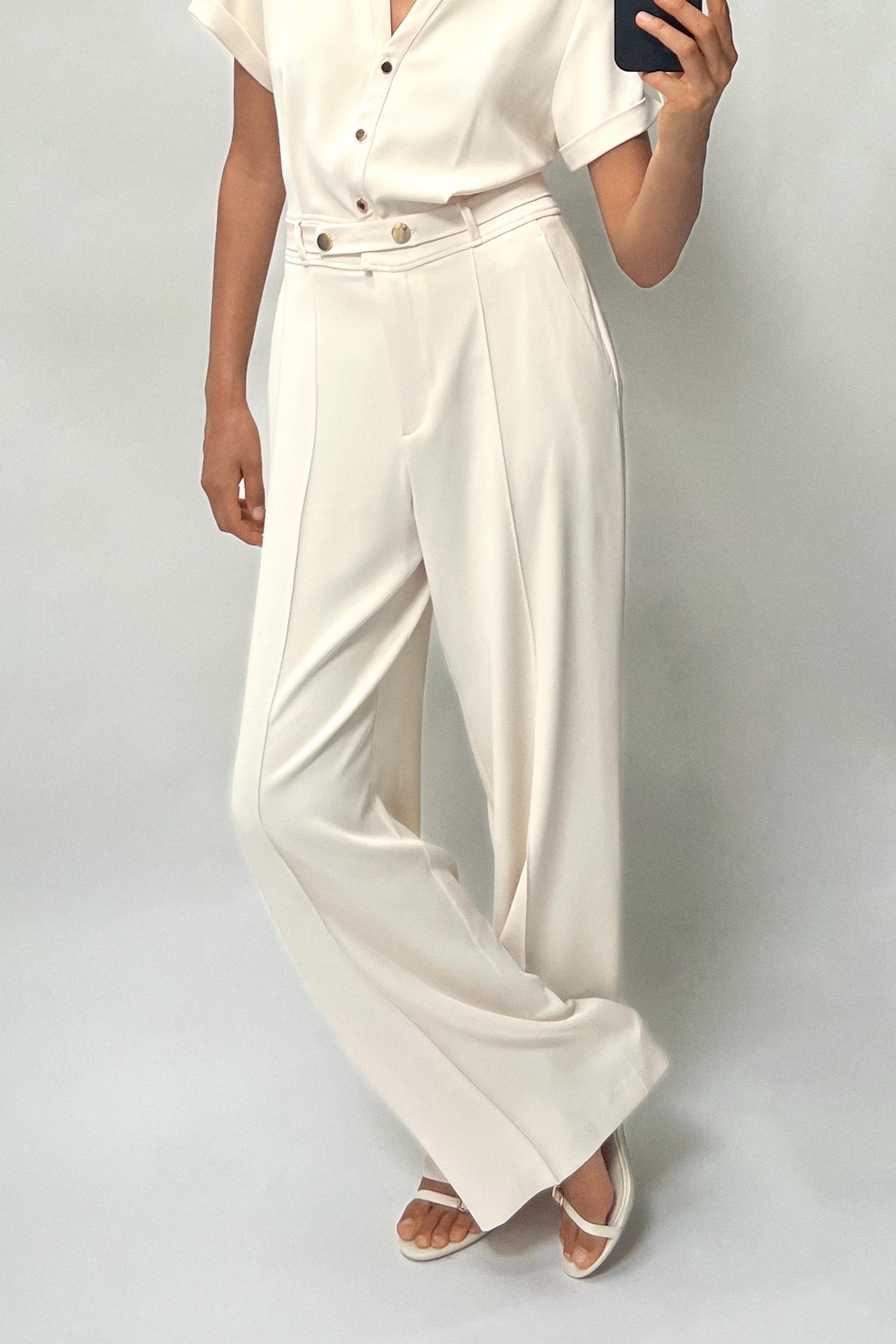 CREPE JUMPSUIT WITH GOLD BUTTONS Product Image