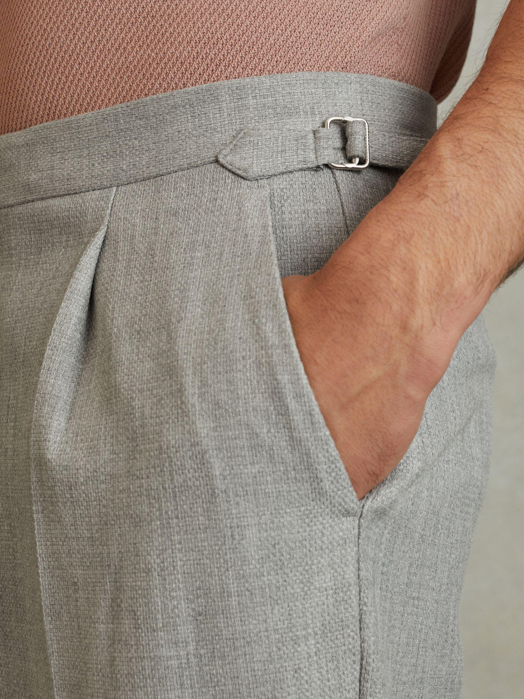 Tapered Trousers with Turn-Ups in Grey Product Image