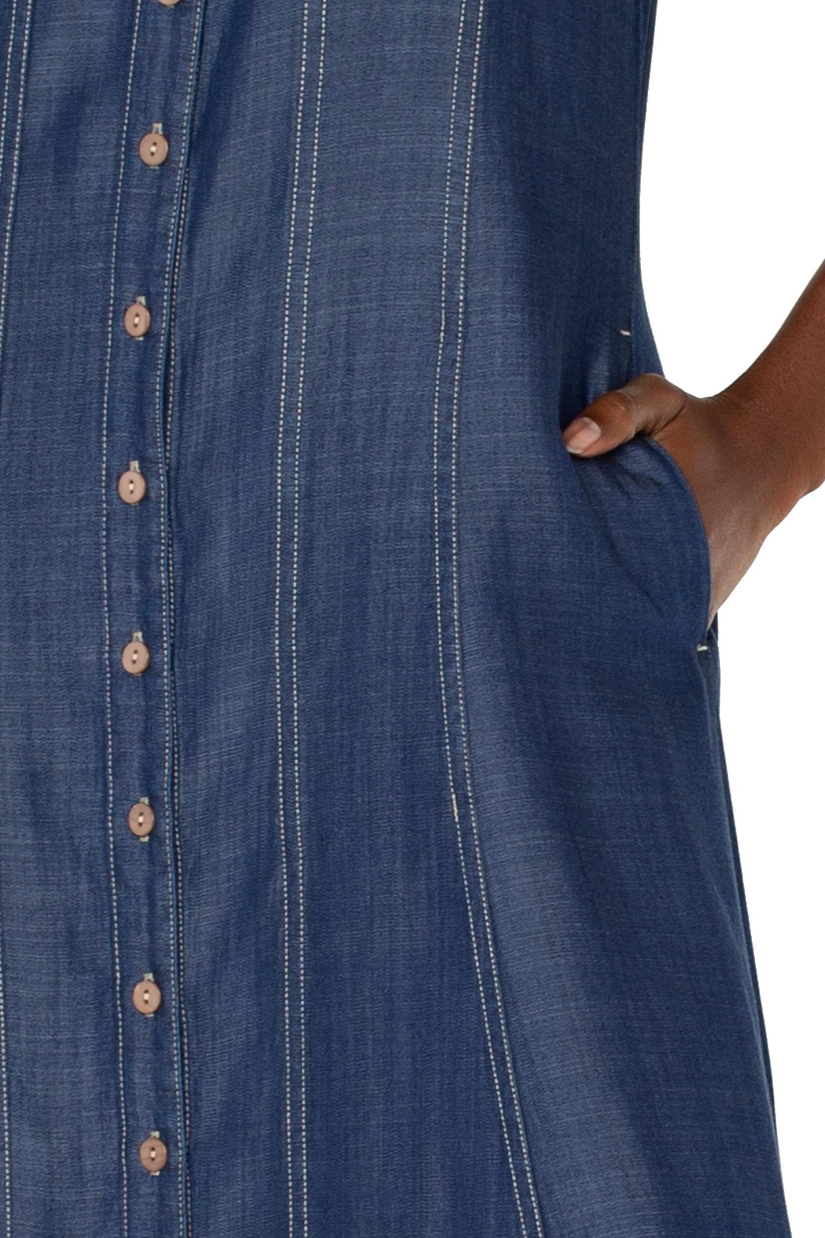 Sleeveless Button Down Maxi Dress Product Image