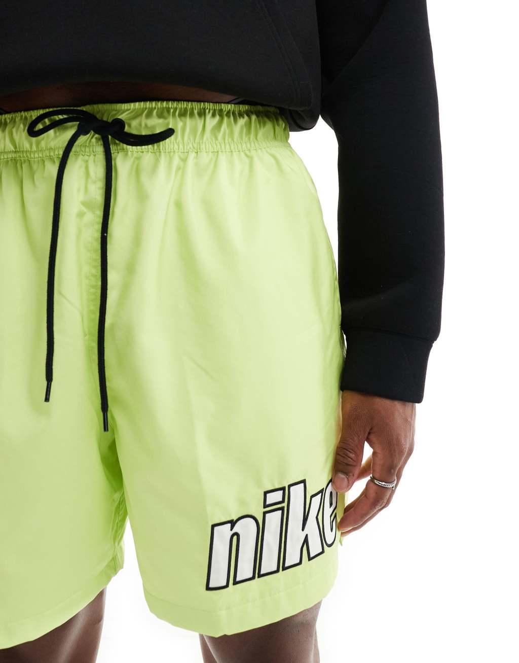 Nike Block 2.0 logo woven shorts in yellow  Product Image