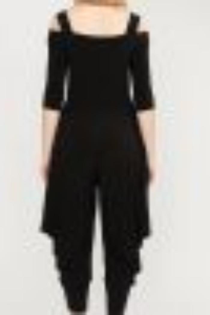 Black/Beige Knit Jumpsuit Product Image