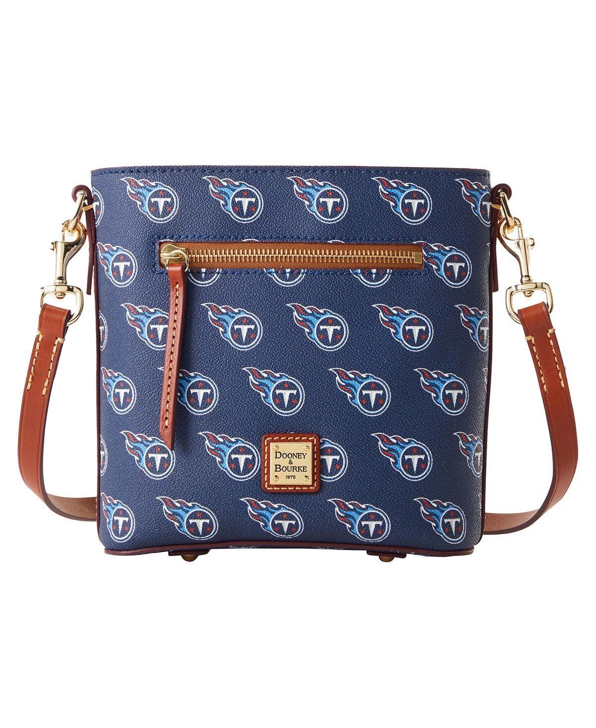 Dooney & Bourke Womens NFL Titans Small Zip Crossbody Coated Cotton Shoulder Bag in Navy Product Image