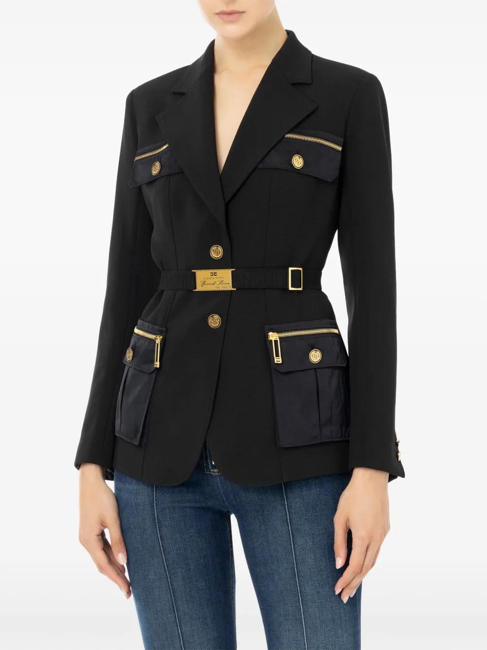 multi-pockets utilitarian blazer Product Image