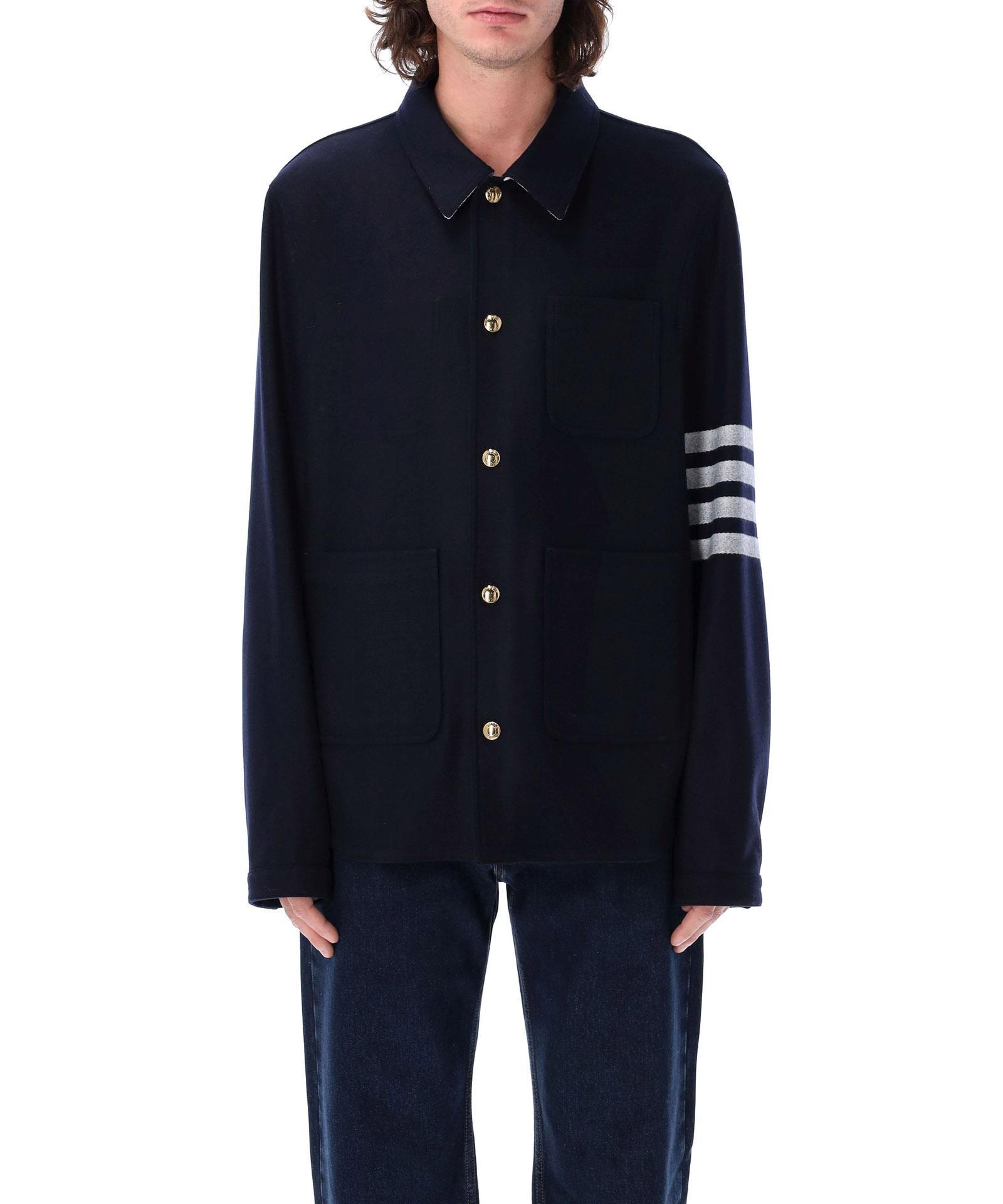 THOM BROWNE Jacket In Blue Product Image