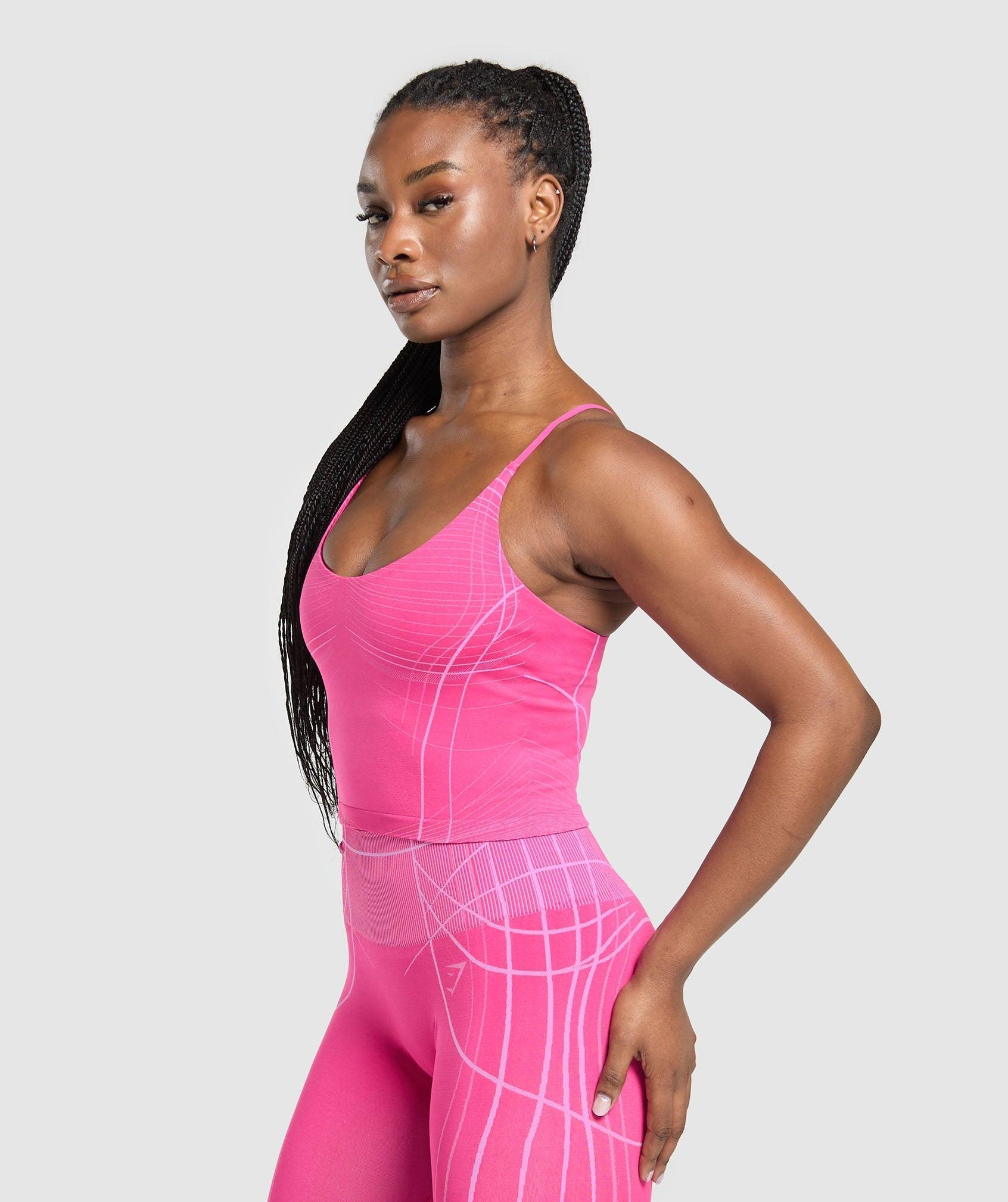 Gymshark Apex Seamless Midi Tank With Shelf - Valley Pink/Sour Pink Female Product Image