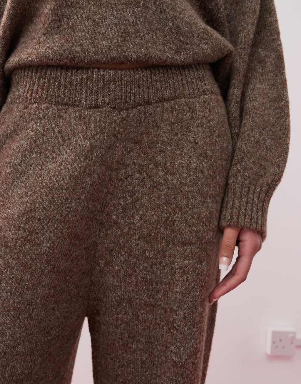 COLLUSION knit oversized sweatpants in brown - part of a set Product Image
