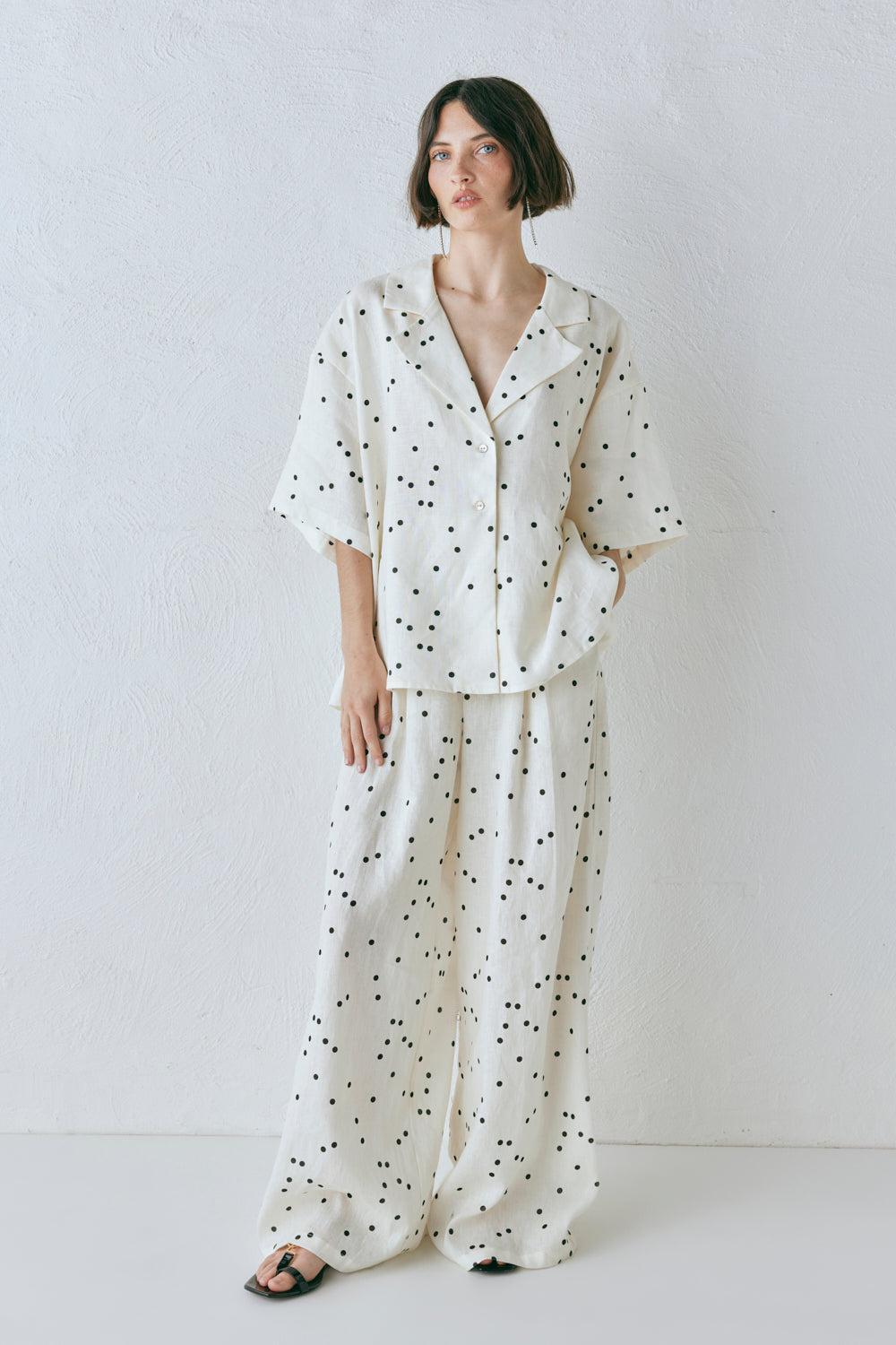 Anke Linen Shirt Dot Product Image