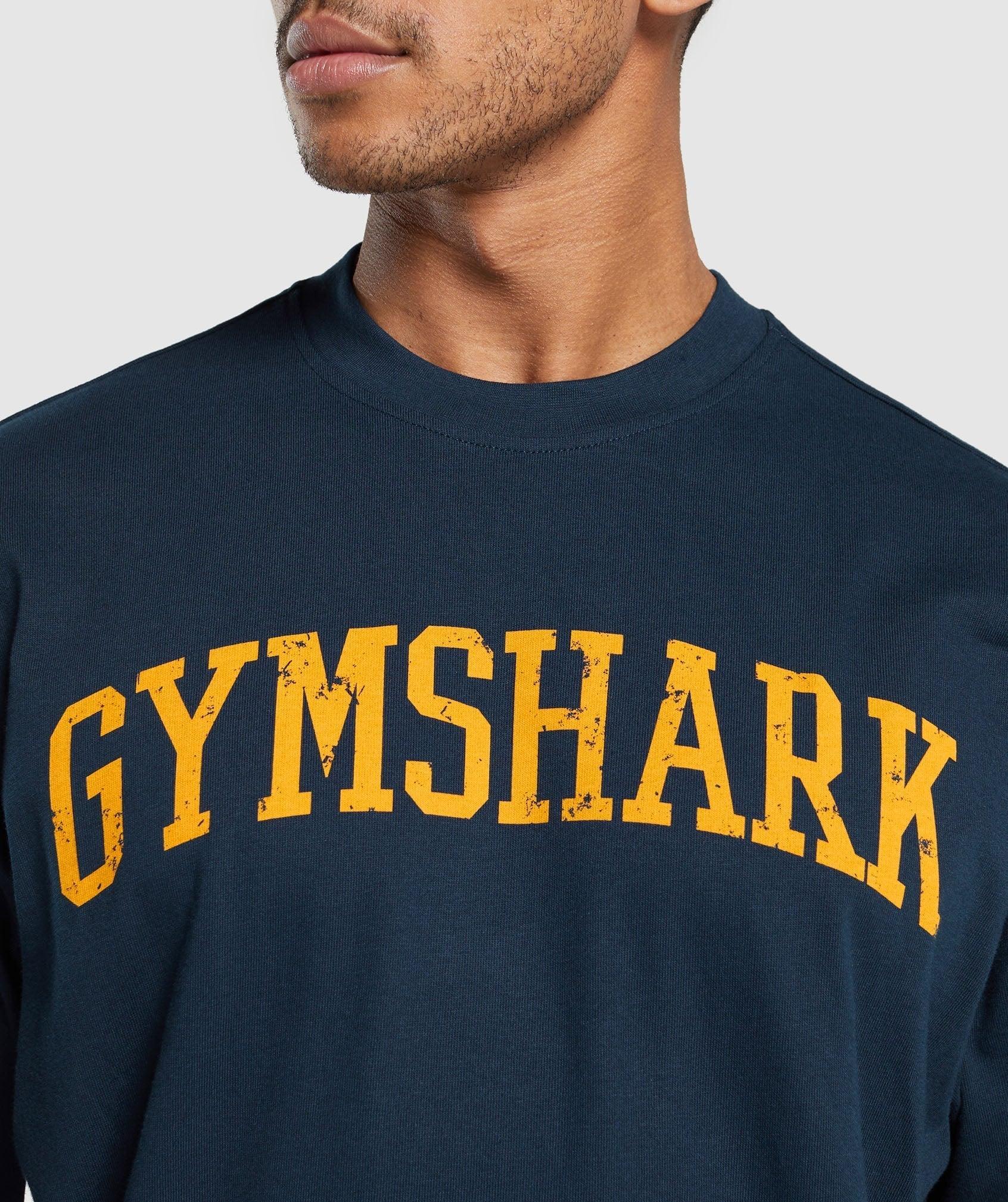 Gymshark Collegiate T-Shirt - Navy Male Product Image